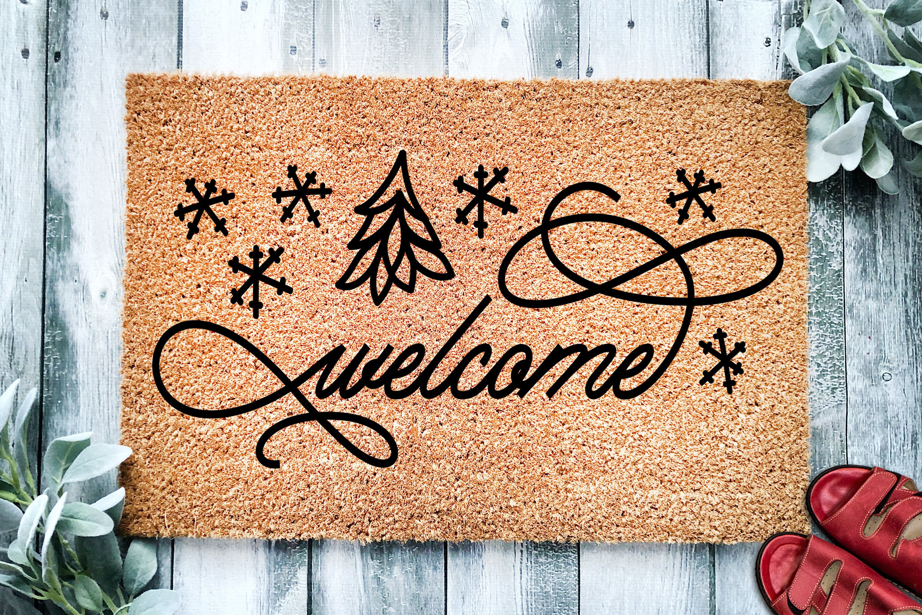 Welcome Christmas Fancy Door Mat | Christmas Doormat | Winter ...