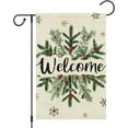thumbnail image 1 of Welcome Christmas Garden Flag 12x18 Inch Double Sided Burlap, Winter Snowflake Yard Flags for Holiday Xmas Seasonal Outdoor Decoration(ONLY FLAG), 1 of 6