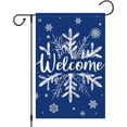 thumbnail image 1 of Welcome Christmas Winter Garden Flag 12x18 Inch Double Sided Burlap, Snowflake Yard Banner for Seasonal Holiday Xmas Outdoor Decoration(ONLY FLAG), 1 of 6
