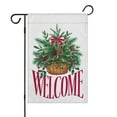 thumbnail image 1 of Welcome Christmas Winter Pine Branches Garden Flag Double Sided Welcome Flag for Garden Lawn Home Autumn Thanksgiving Christmas 12.5x18inch, 1 of 4