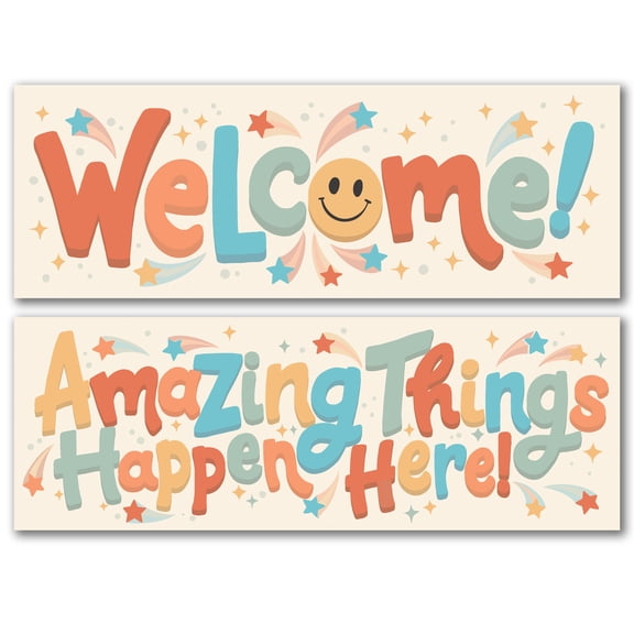 HoneyKICK Welcome Classroom Poster Set Banner for Preschool, Elementary Posters