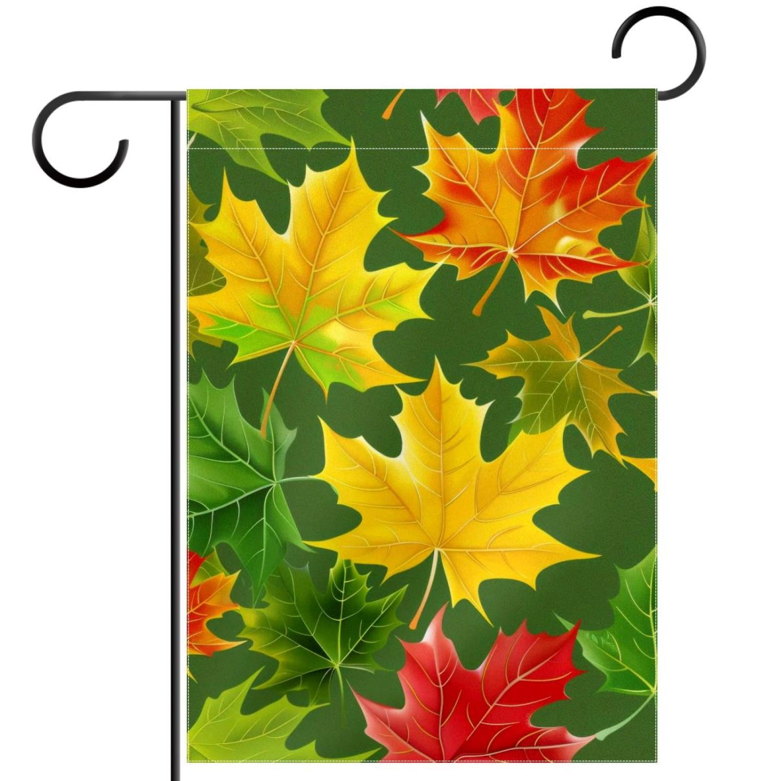 Welcome Colorful Maple Leaves Garden Flag, Vertical Double Sided Small House Flag, Yard Farmhouse Outdoor Deck Veranda Lawn Decor 28x40 Inch