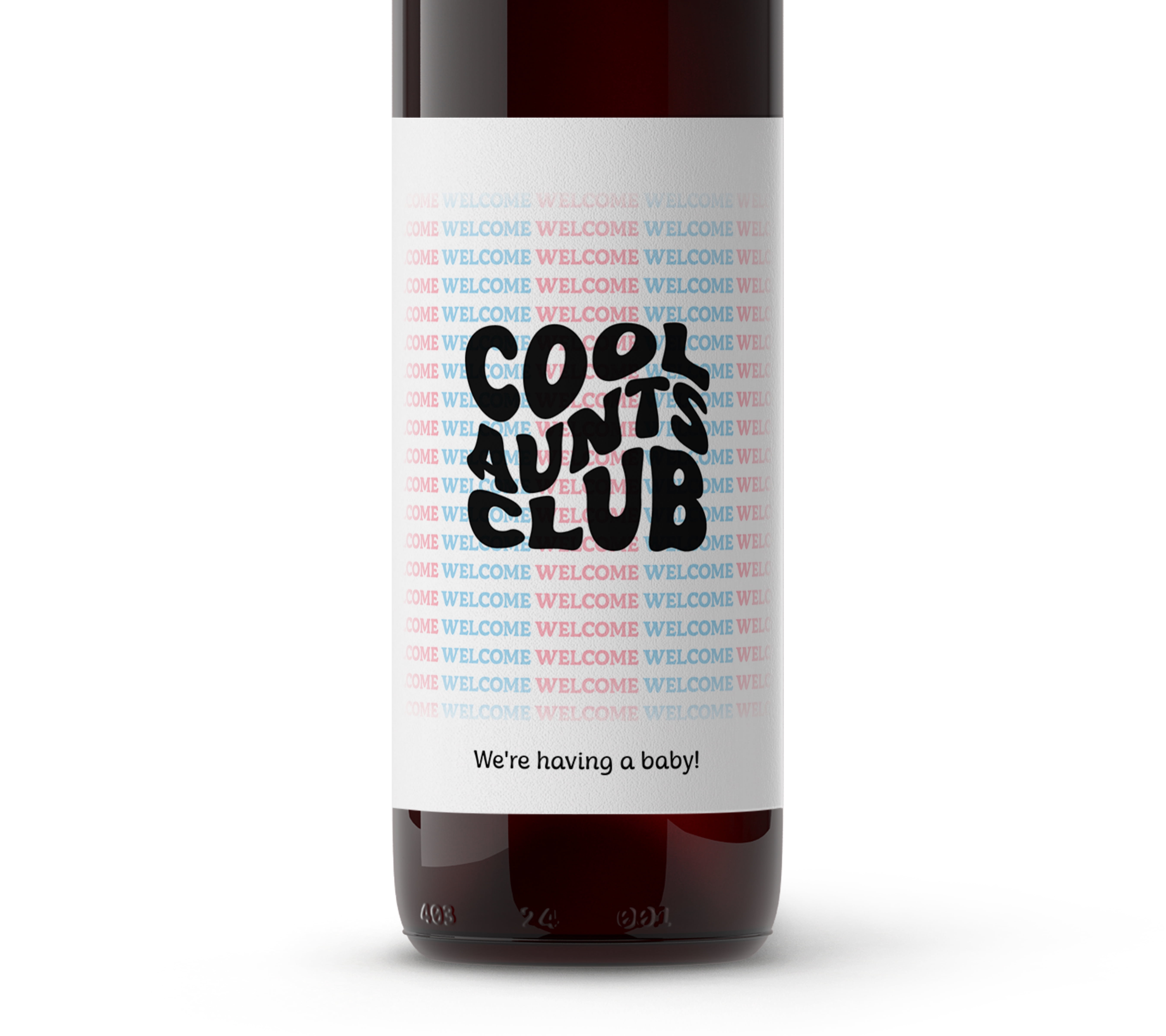 Welcome to Cool Aunts Club Wine Labels SET of 4 Funny Pregnancy ...