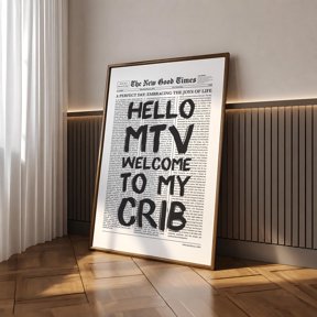 Welcome Crib Newspaper Hello Positive Quote Poster