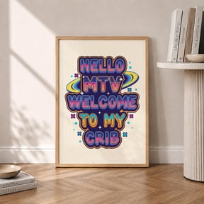 Welcome Crib Nostalgic Room Wall Art Decor Unframed Paper Print