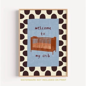 Welcome Crib Nursery Typography Wall Art Decor Unframed Paper Print