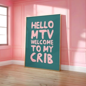 Welcome Crib Retro Typography Wall Art Decor Unframed Paper Print