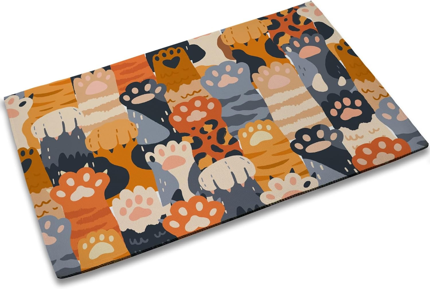 Welcome Cute Cat Doormat Indoor Outdoor Patio Cute Cat Paws Print Door Mats Non-Slip Entrance Mat for Home,Outside Entry,Yard,Floor,Patio 17x30INCH