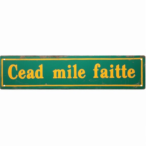 Welcome Decor 16*4 inches "Cead mile faitte" Irish style vintage tin signs