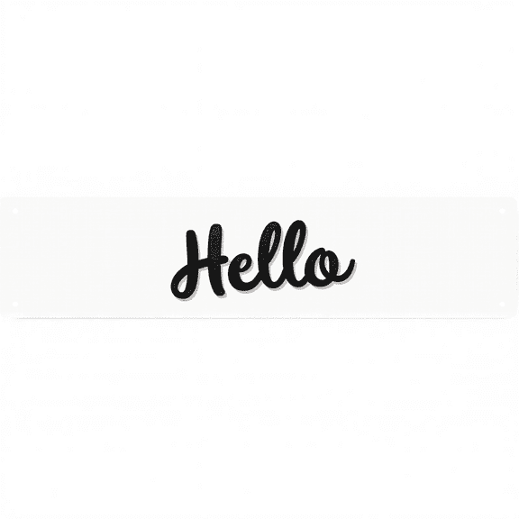 Welcome Decor 16*4 inches "Hello" cursive script design wall art tin signs