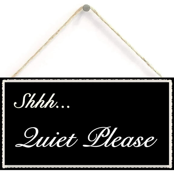 Welcome Decor Sign, Hanging Wood Sign Home Decorative,Shhh… Quiet Please - Decorative Wood Sign Home Decor，Wall Art 5x10in