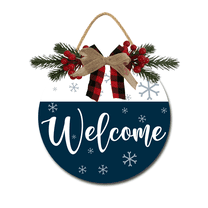 Welcome Decorative Round Rustic Wood Hanging Door Sign for Farmhouse Porch Outdoor Home Holiday Sign Decoration