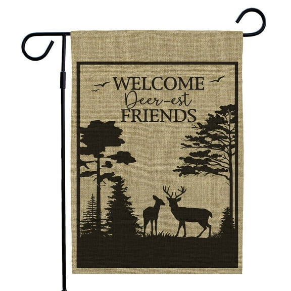 Welcome Deer-est Friends Garden Flag, 12" x 18" Polyester