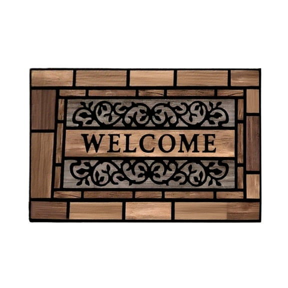 Welcome Door Mat,19.7X31.5In, Indoor Outdoor Non-Slip Thickened Dirt Repellent Door Mat Kitchen Entrance Mat(B)