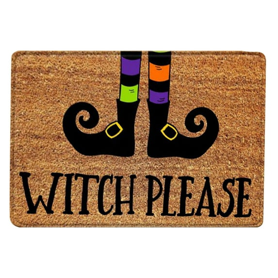 Welcome Door Mat Autumn Floor Mat Fall Seasonal Harvest Thanksgiving Halloween Indoor Outdoor Entrance Mat Bathroom Non-Slip Greeting Party Decorations 16 X 24 Inches