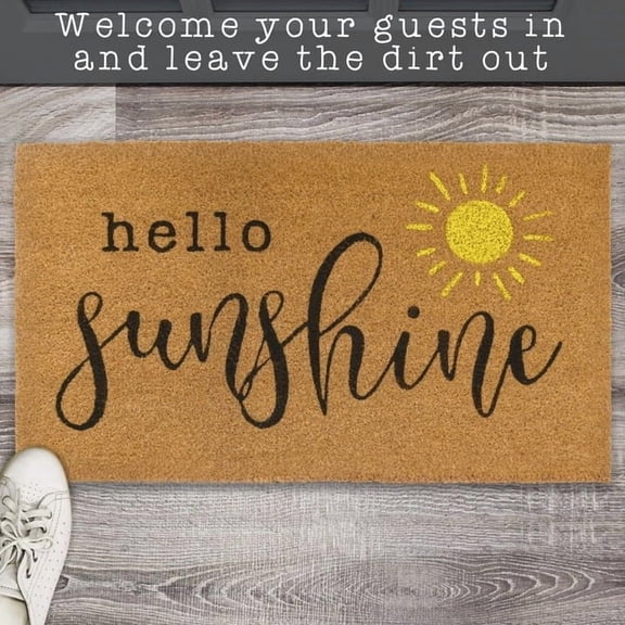 Welcome Door Mat - Outdoor Coconut Fiber Mat for Home Entrance, Non-Slip Backing for Safety, Easy to Clean, Perfect Housewarming Gift Brown