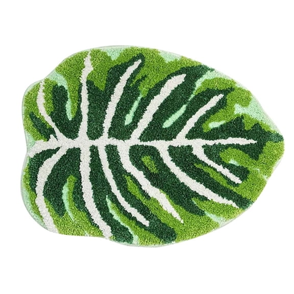 Welcome Door Mat Slip Resistant Outdoor Floor Rug Doormat Leaf Shape Floor Mat