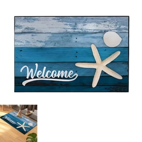 Welcome Door Mat, Washable Front Door Mat Outside Entrance with Non-Slip Rubber Backing 24''x35'',D