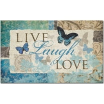 Welcome Door Mats Indoor Entrance Rug Mat Live Laugh Love Butterfly Kitchen Floor Bathroom Carpets Home Decor Absorbent Bath Non Slip Doormats 18 x 30 inch