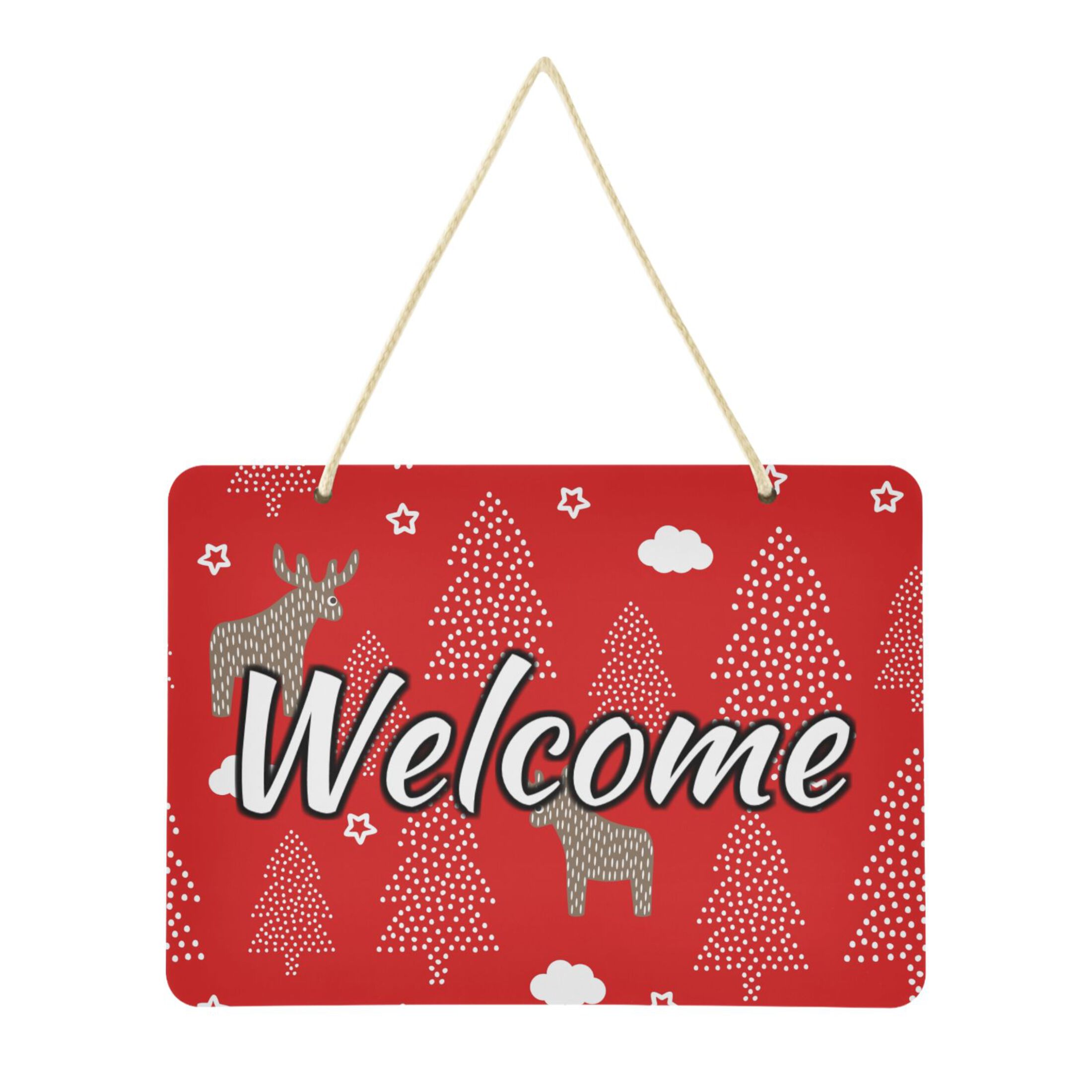 Door Sign Decoration 13.8" Rectangular Front Entrance Hanging