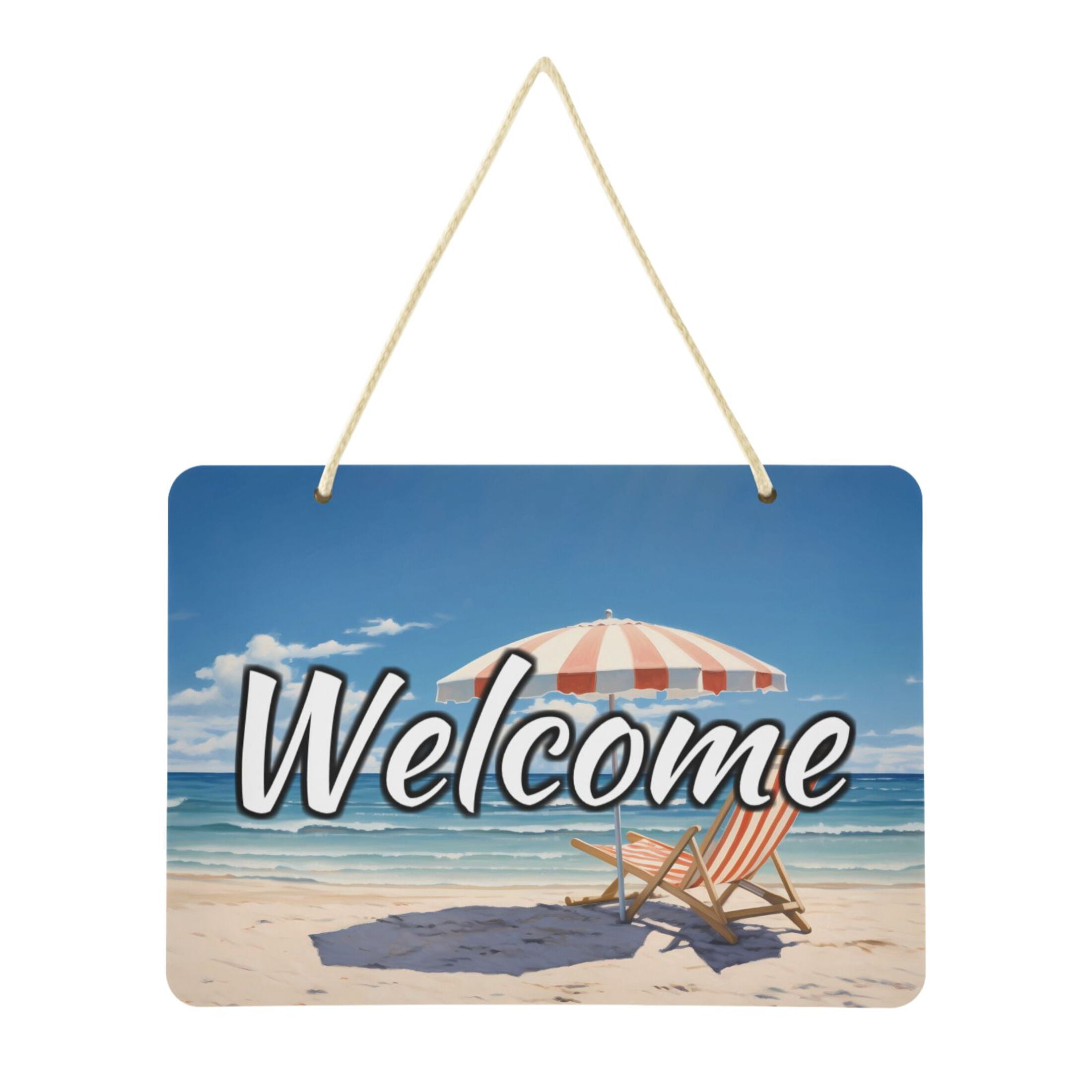 Welcome Door Sign Decoration Beach Vocation 13.8