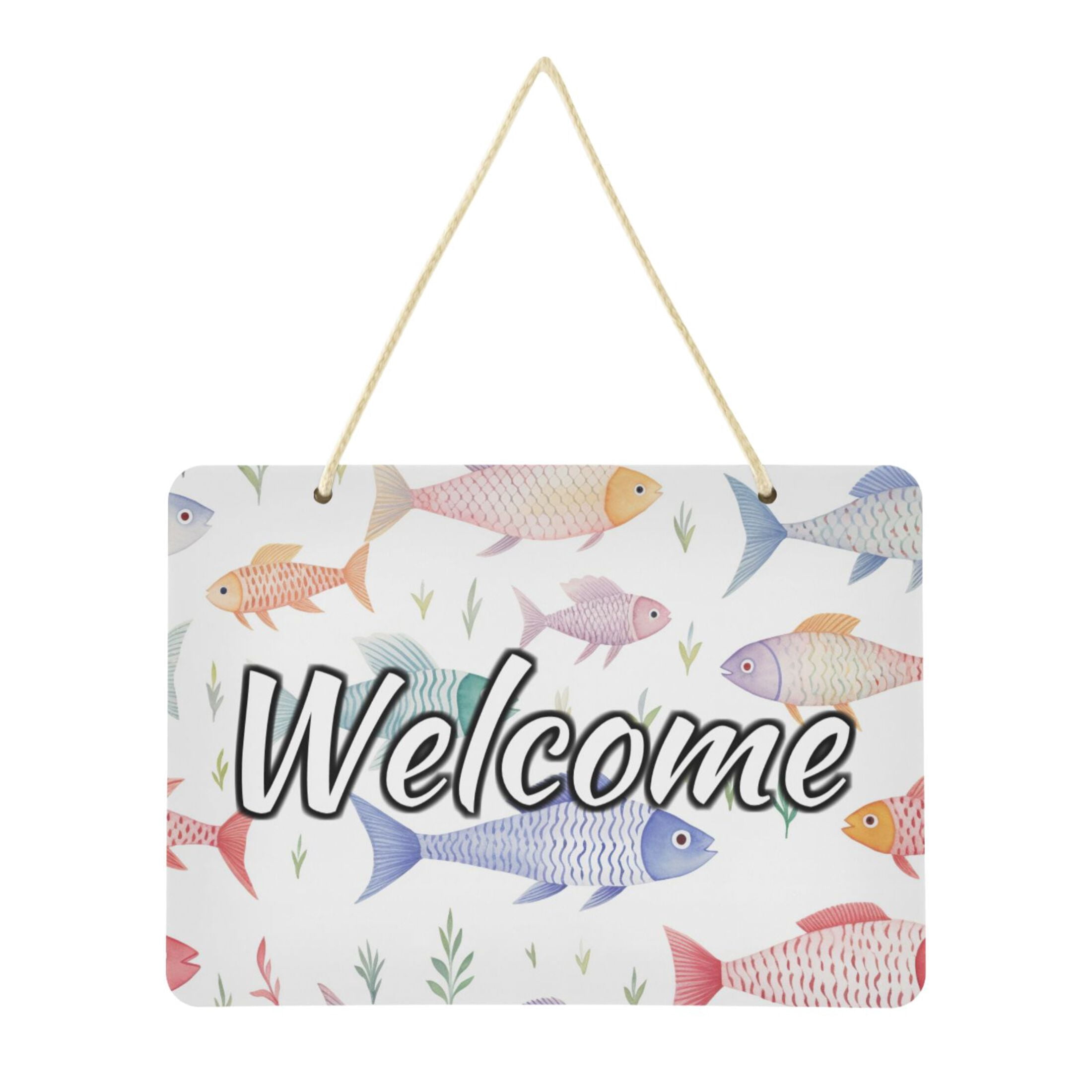 Welcome Tooffish Welcome Door Sign Decoration Colorful Fish 13.8