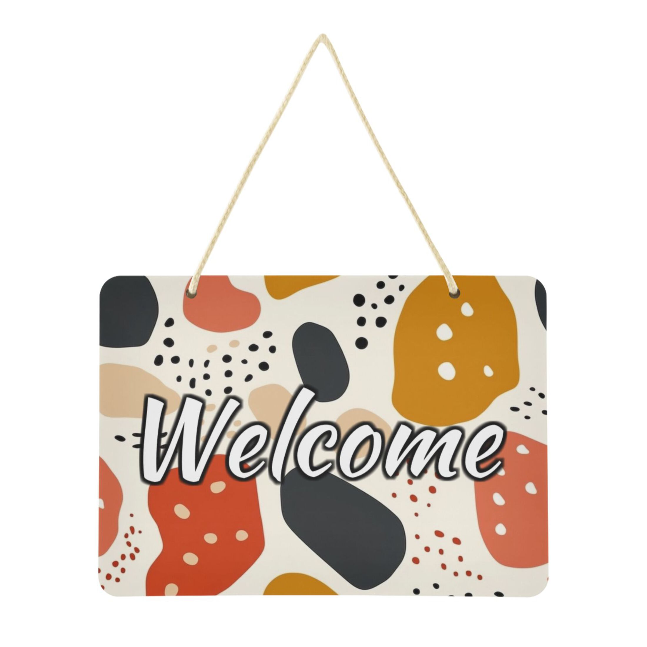 Door Sign Decoration Multi Polka Dots 13.8" Rectangular Front