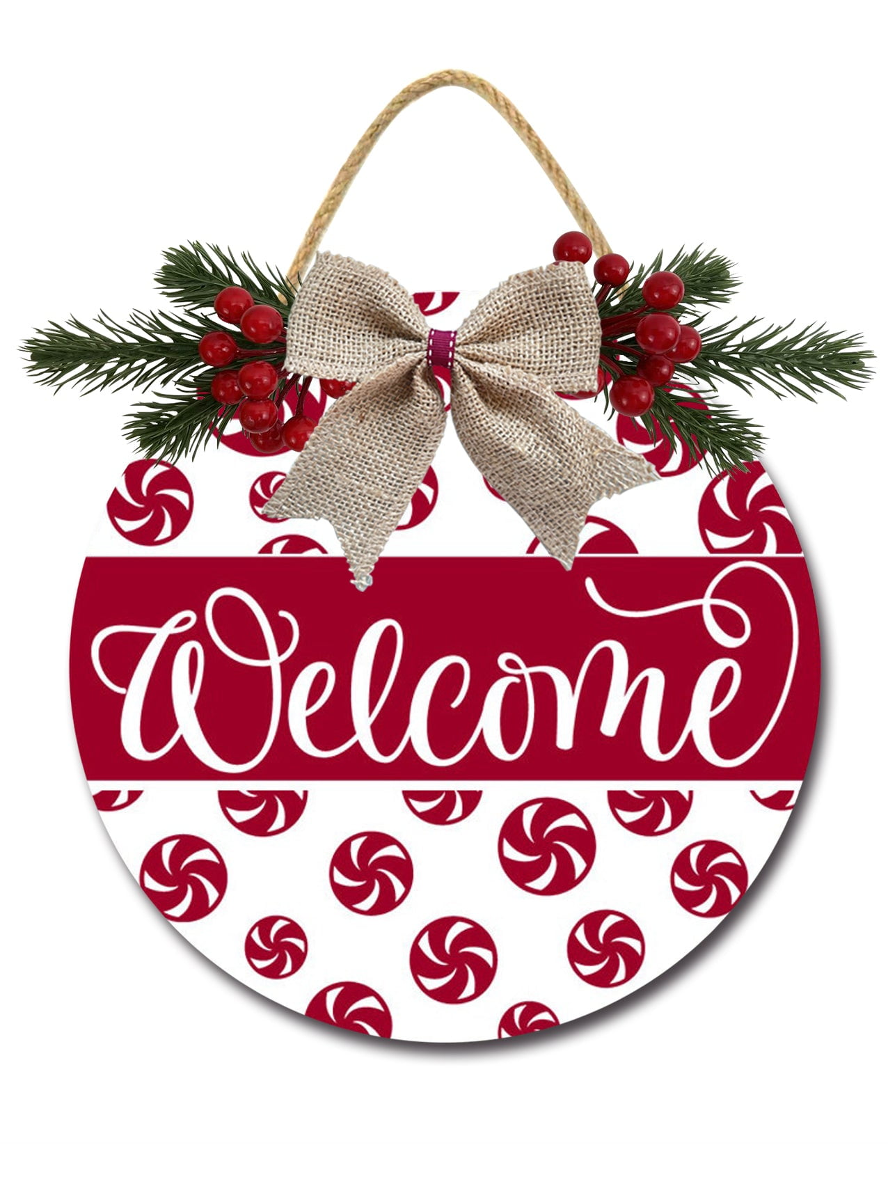 Door Sign Home Decor Round Wood Wreaths Wall Hanging Sign