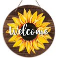 thumbnail image 1 of Welcome Door Sign, Sunflower Decor Wooden Sign Round Decorative Wall Plaque, Rustic Summer Welcome Sign for Front Door, Farmhouse Porch Yard Hanging Sign Outdoor Decorations -26, 1 of 4