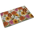 thumbnail image 1 of Welcome Doormat 70s Vintage Floral Door Mat with Non-Slip Backing Indoor Outdoor Welcome B Door Mat for Entryway Porch Spring Summer Housewarming Gift 17x30INCH, 1 of 6