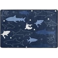 thumbnail image 1 of Welcome Doormat Blue Navy Shark Ocean Sea Indoor Outdoor Entrance Door Mat Bath Rug Decorative Front Door Mats Kitchen Door Mats Porch Mats Home Decor 30 x18 Inch, 1 of 5