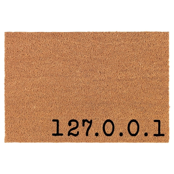 Welcome Doormat Coco Coir Door Mat Gift 12 127.0.0.1 Localhost IT Networking Geek Nerd Corner (30" x 18")