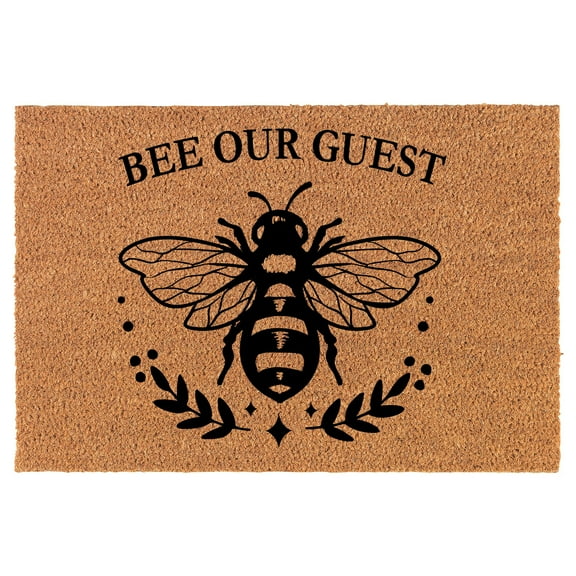 Welcome Doormat Coco Coir Door Mat Gift Bee Our Guest Honey Bee (24" x 16")