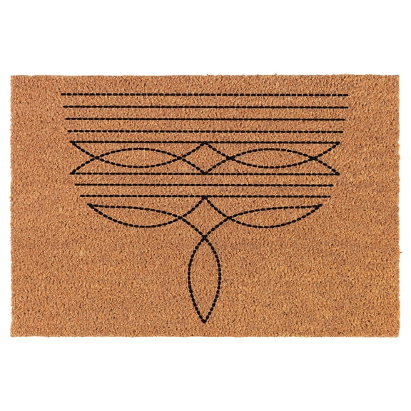Welcome Doormat Coco Coir Door Mat Gift Boot Stitch Cowboy Cowgirl (30" x 18")