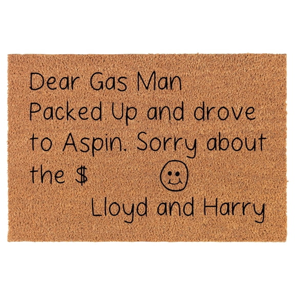 Welcome Doormat Coco Coir Door Mat Gift Dear Gas Man Funny (30" x 18")