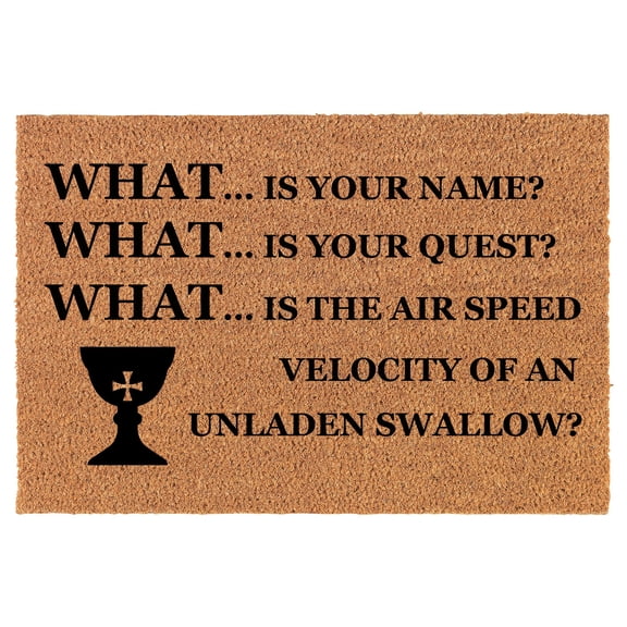 Welcome Doormat Coco Coir Door Mat Gift Death Bridge Questions Funny (24" x 16")