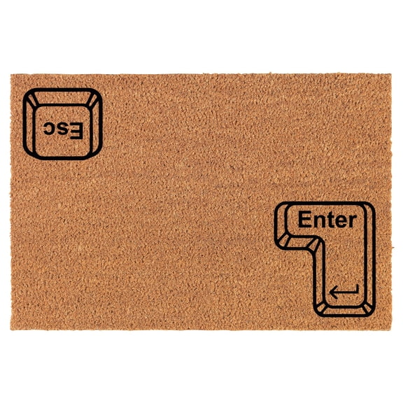 Welcome Doormat Coco Coir Door Mat Gift Enter Esc Computer Keyboard Programmer Geek Funny (30" x 18")