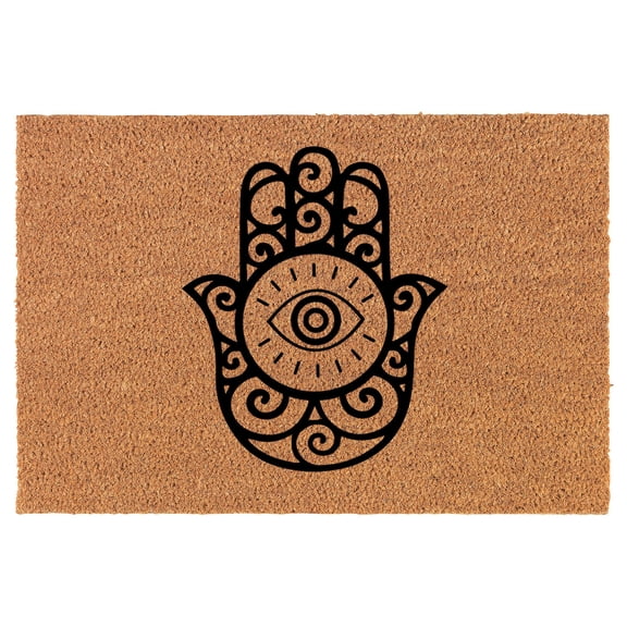 Welcome Doormat Coco Coir Door Mat Gift Evil Eye (30" x 18")