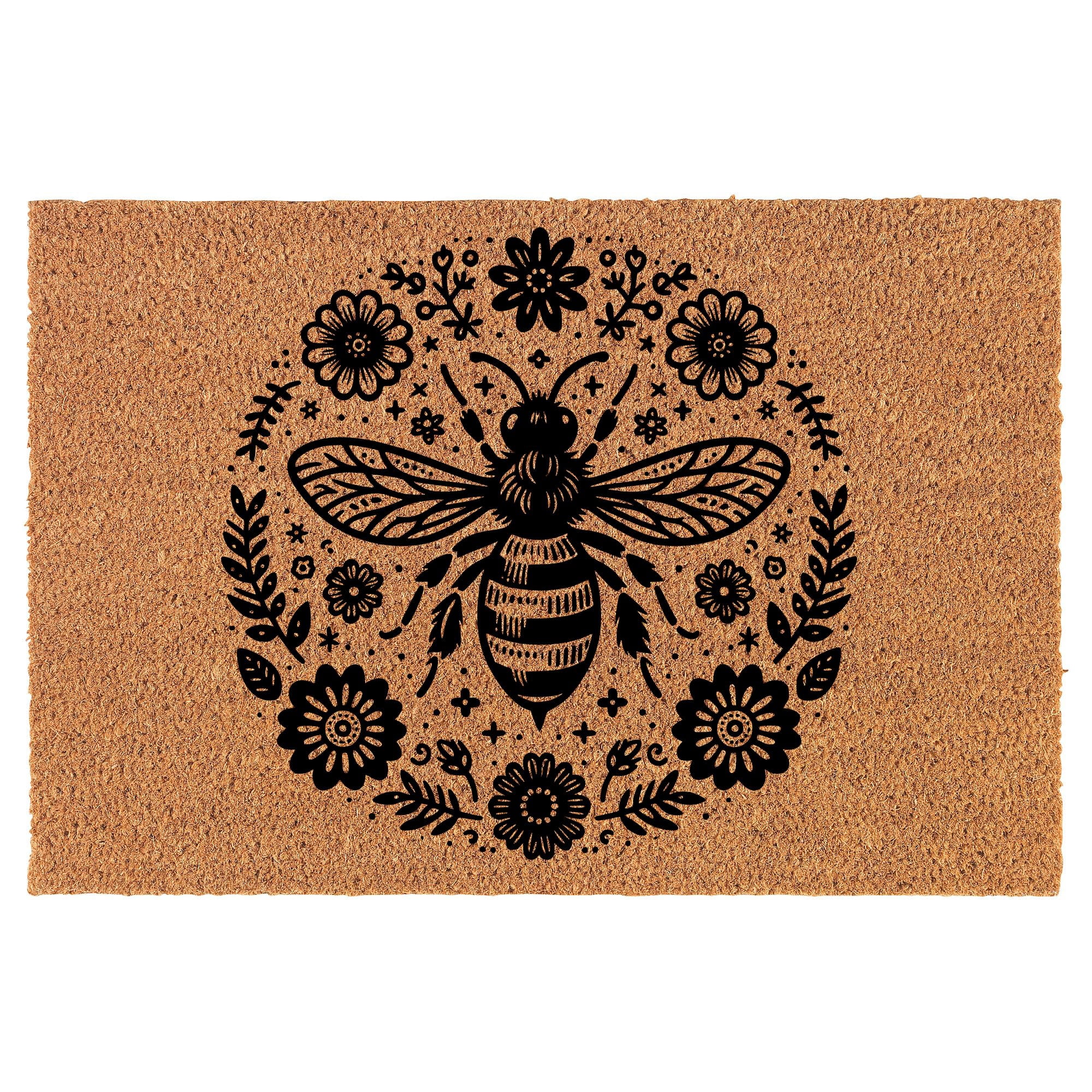 Welcome Doormat Coco Coir Door Mat Gift Floral Bee (24