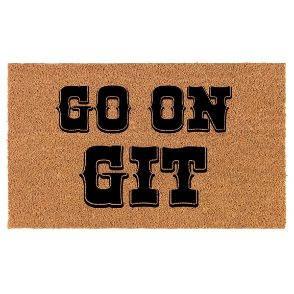Welcome Doormat Coco Coir Door Mat Gift Go On Git Funny (24" x 16")