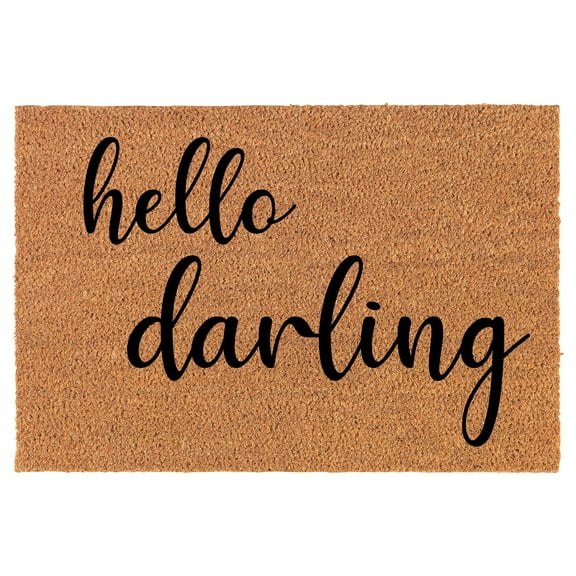 Welcome Doormat Coco Coir Door Mat Gift Hello Darling (30" x 18")