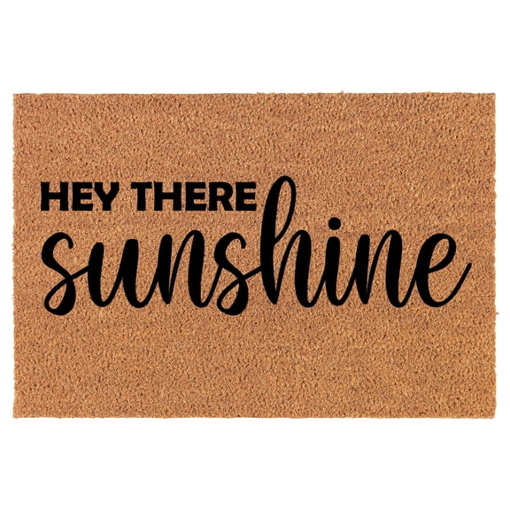 Welcome Doormat Coco Coir Door Mat Gift Hey There Sunshine Spring Summer (30" x 18")