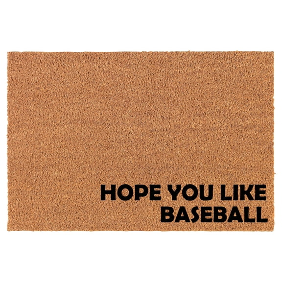 Welcome Doormat Coco Coir Door Mat Gift Hope You Like Baseball Corner (30" x 18")