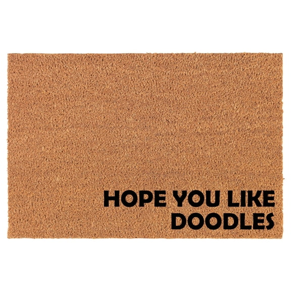 Welcome Doormat Coco Coir Door Mat Gift Hope You Like Doodles Corner (30" x 18")