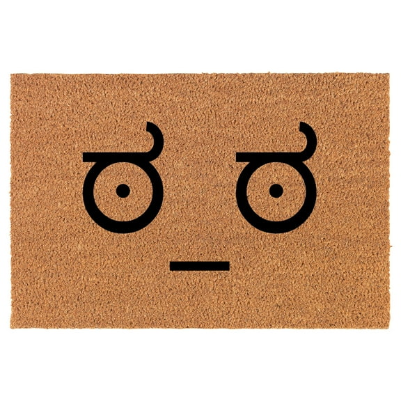 Welcome Doormat Coco Coir Door Mat Gift Look of Disapproval Funny Unicode Meme (30" x 18")