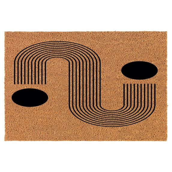 Welcome Doormat Coco Coir Door Mat Gift Mid Century Modern V2 (24" x 16")