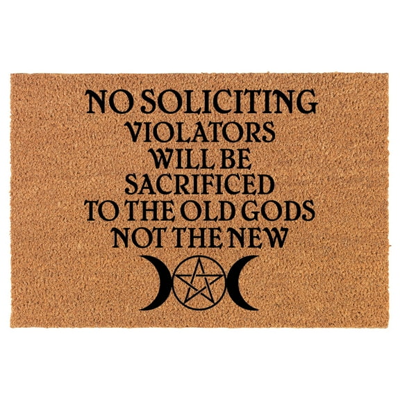 Welcome Doormat Coco Coir Door Mat Gift No Soliciting Old Gods Not The New Wiccan Witch Pagan (24" x 16")