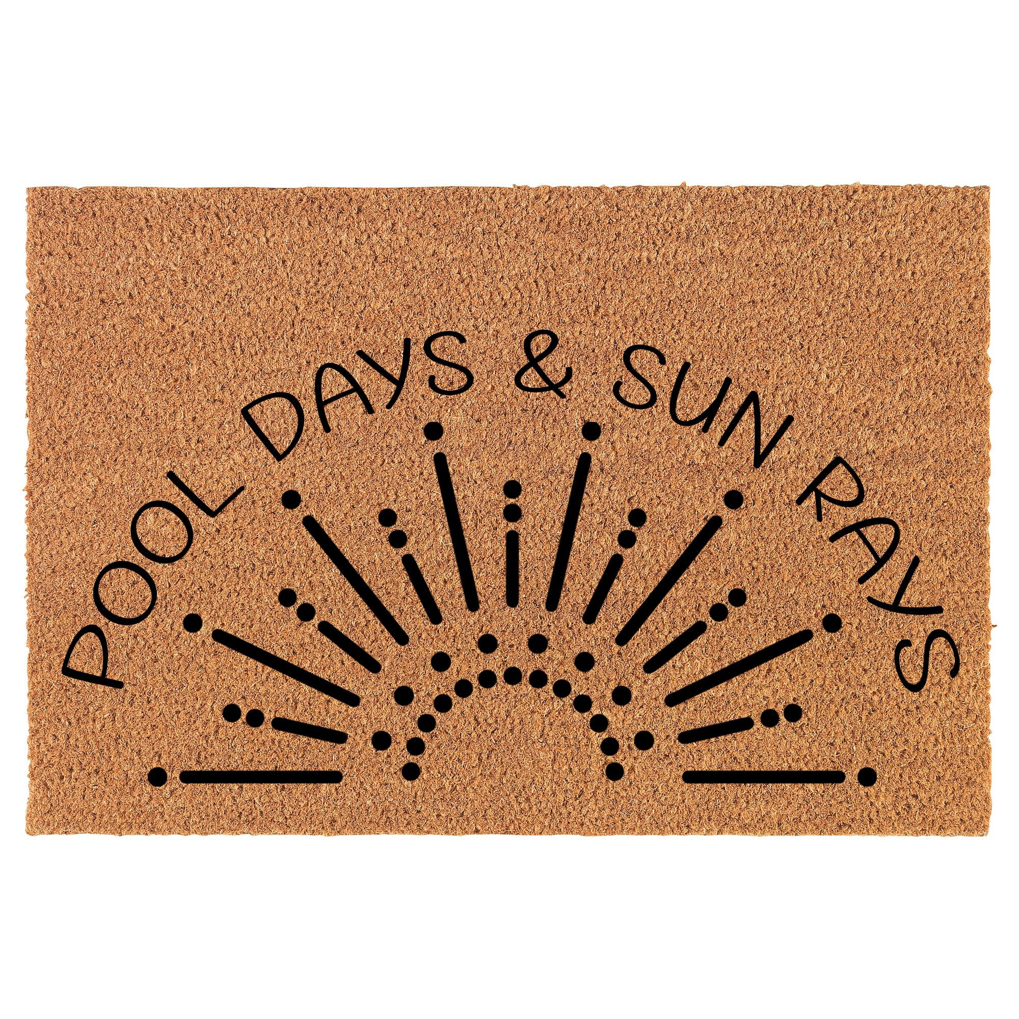 Doormat Coco Coir Door Mat Gift Pool Days and Sun Rays Spring