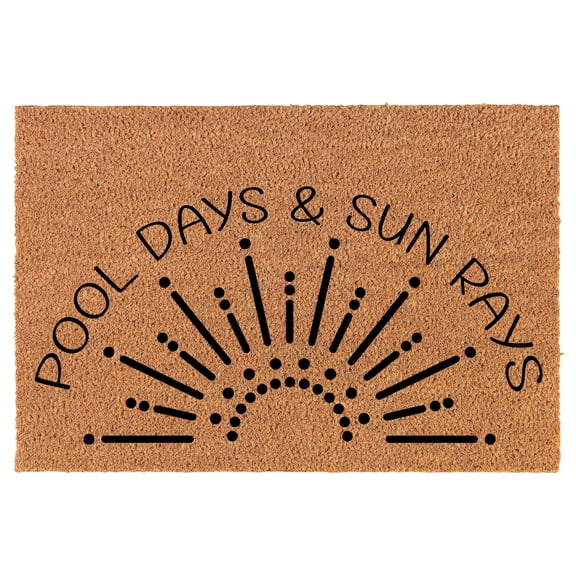 Welcome Doormat Coco Coir Door Mat Gift Pool Days and Sun Rays Spring Summer Pool House (30" x 18")