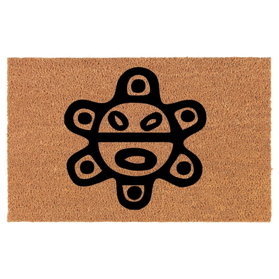 Welcome Doormat Coco Coir Door Mat Gift Puerto Rico Sol Taino (24" x 16")